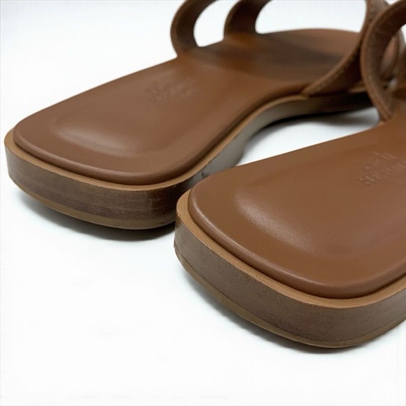 エルメス HERMES オラン サンダル 靴 シューズ レザー ブラウン