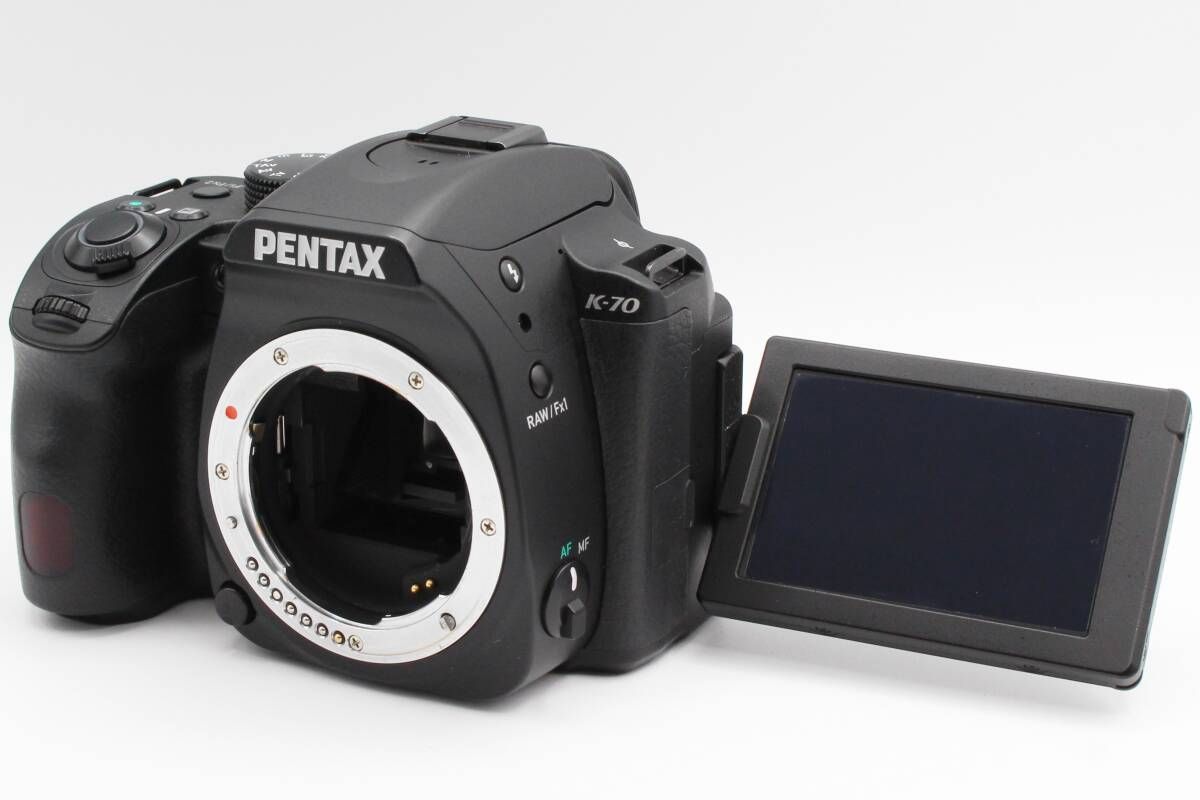 上 ショット数3214回 PENTAX ペンタックス K 70 ボディ ブラック バリアングル液晶 バッテリー 充電器 ストラップ ♯401