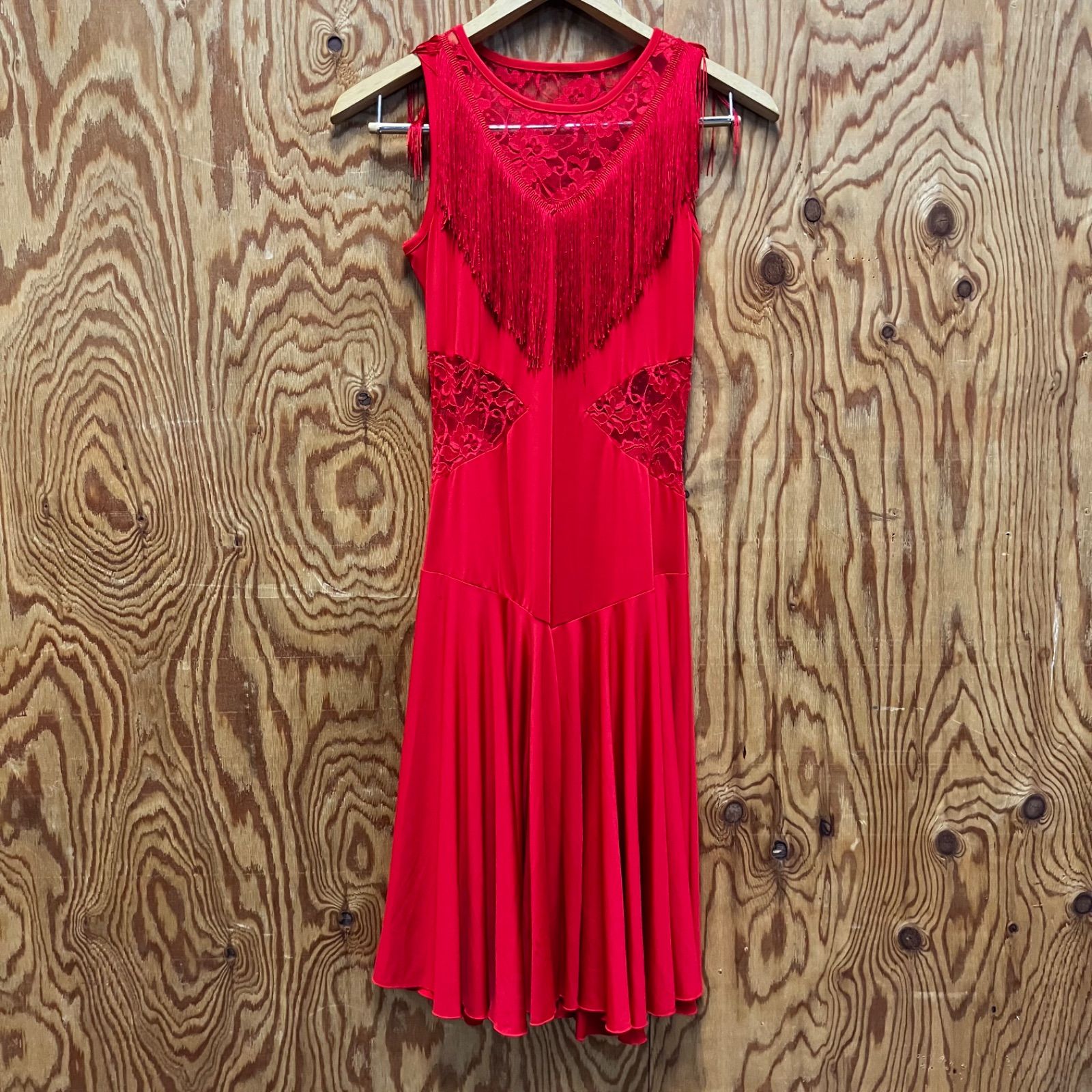 値下げ交渉可能】 社交ダンスドレス ラテン衣装 パーティドレス レッド