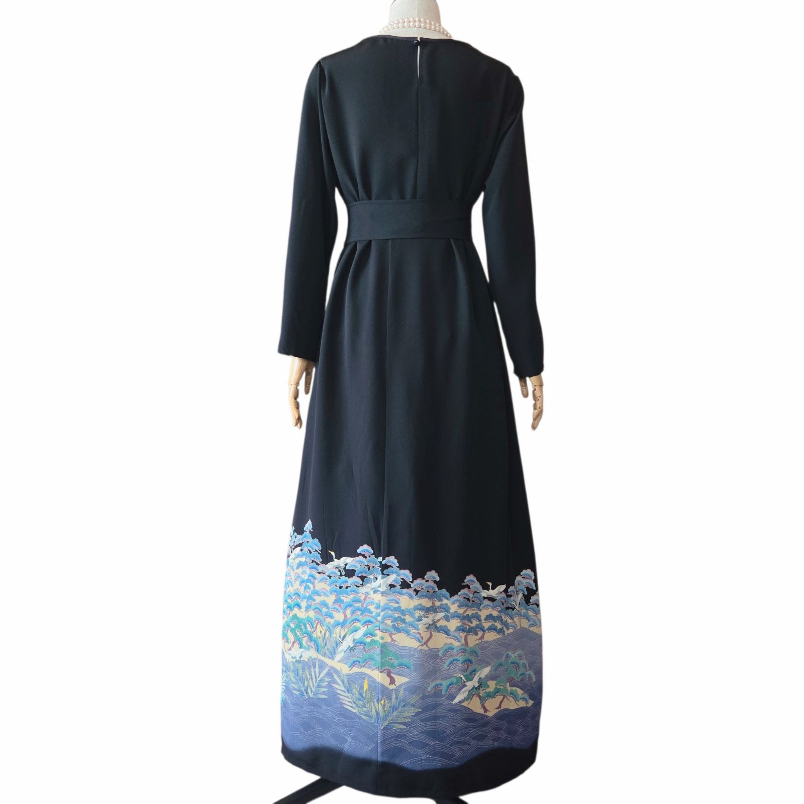 着物リメイク ワンピース 作家物 友禅 ロング マキシ ドレス Aライン