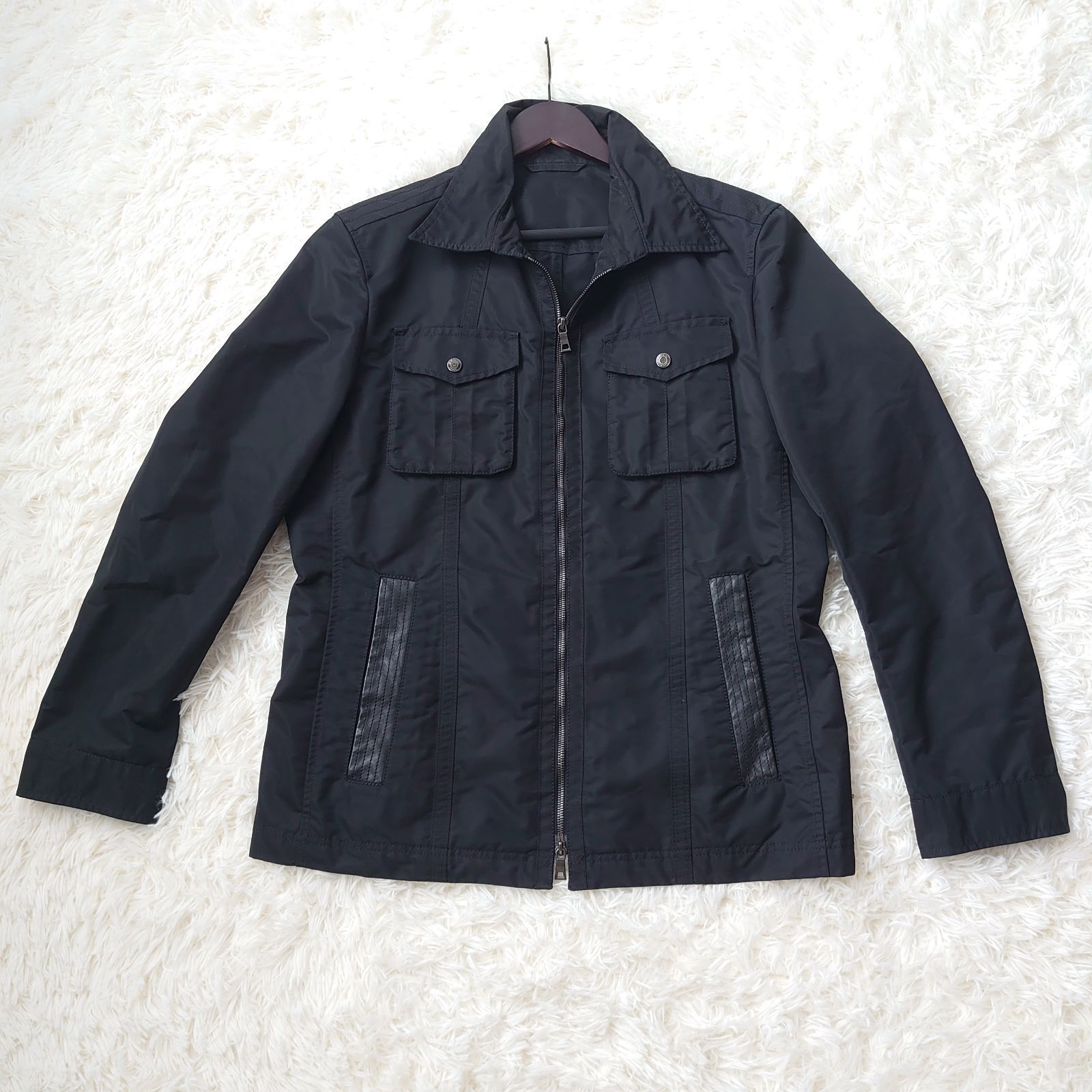 epoca uomo エポカウォモ ナイロン ブルゾン ナイロン ジャケット 牛革 大きめ 50