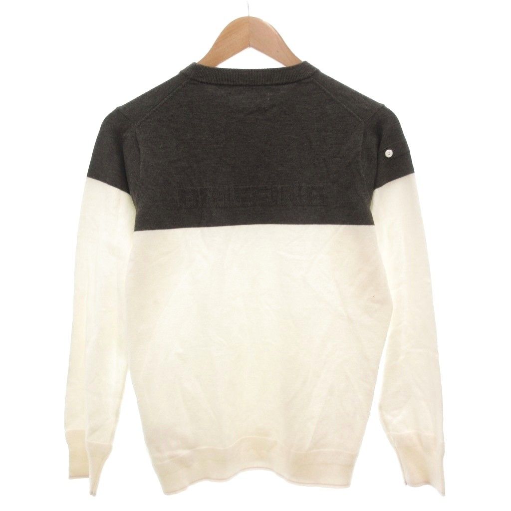 BRIEFING ベージュ クルーネックセーター ブリーフィング BRIEFING ニット セーター 長袖 バイカラー クルー