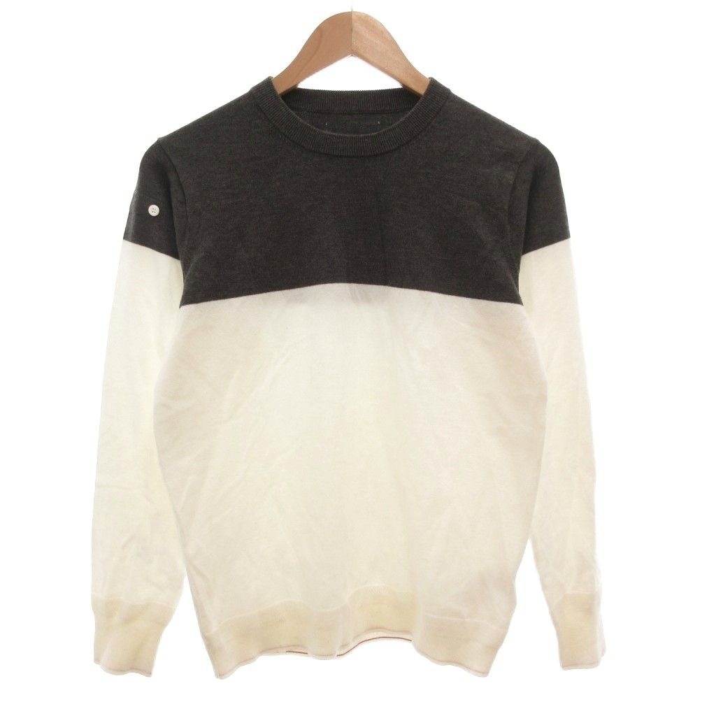 BRIEFING ニットセーター ブラック・ホワイト ブリーフィング BRIEFING ニット セーター 長袖 バイカラー クルー