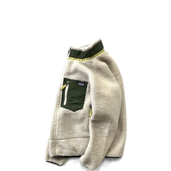 patagonia パタゴニア 65625 キッズレトロXジャケット フリース フルジップ XL 14 150 ナチュラル×グリーン M 104