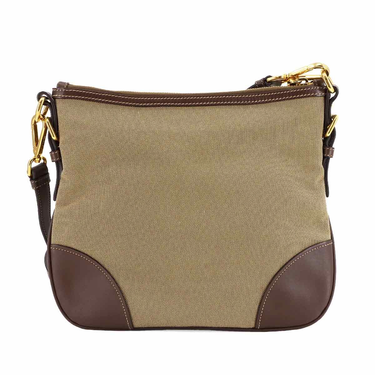 新品同様 プラダ PRADA ロゴ ジャガード ショルダー バッグ キャンバス 