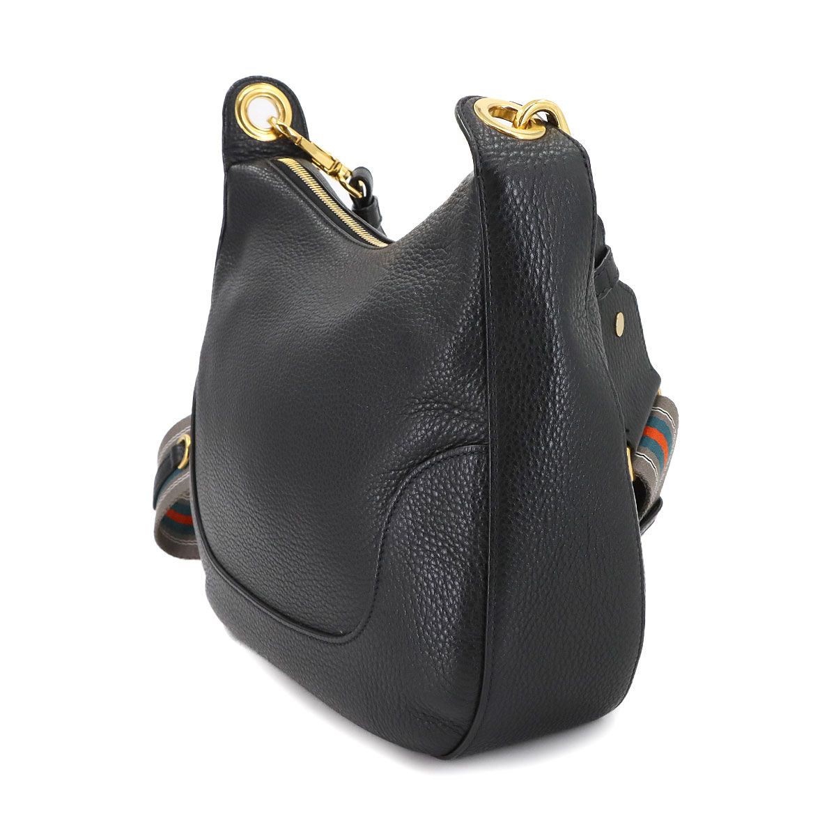 新品同様 プラダ PRADA ショルダー バッグ レザー ネロ ブラック