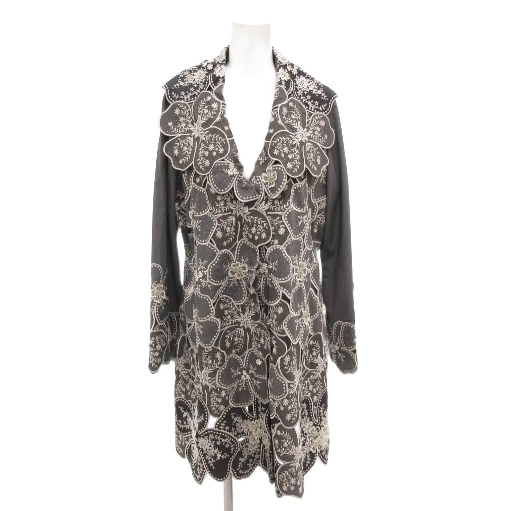 ヴィアファブリカ Via Faburrica ジャケット M-L 花柄 刺繍 ロング