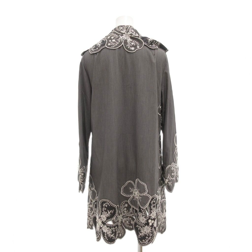 ヴィアファブリカ Via Faburrica ジャケット M-L 花柄 刺繍 ロング