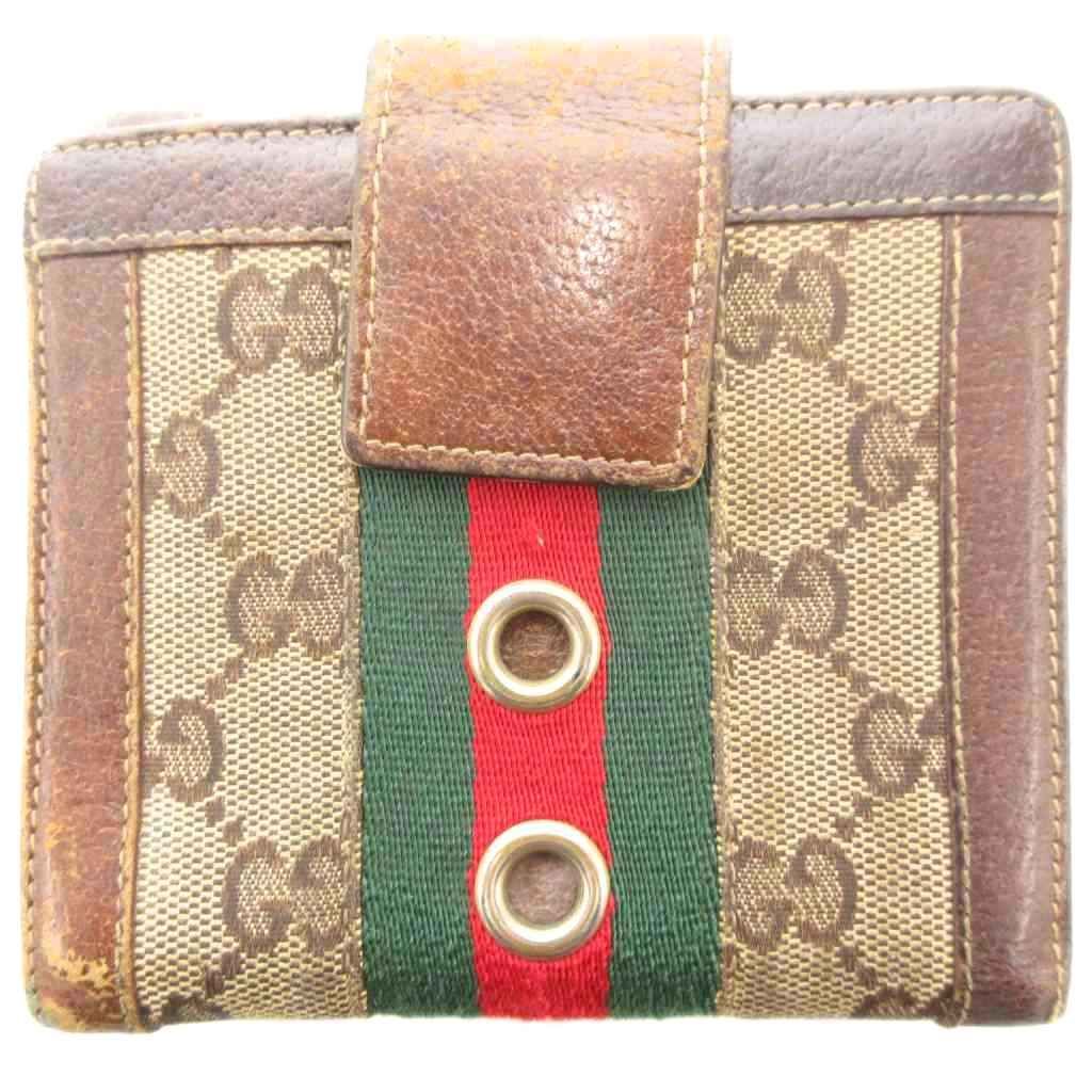 グッチ GUCCI シェリーライン 二つ折り財布 ウォレット GGキャンバス