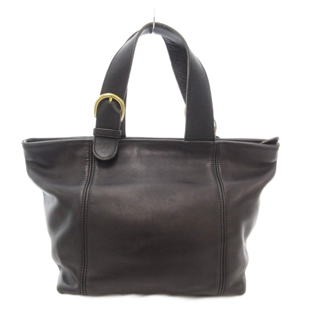 コーチ COACH ハンドバッグ 舟型 レザー 本革 黒 ブラック 4133 AE