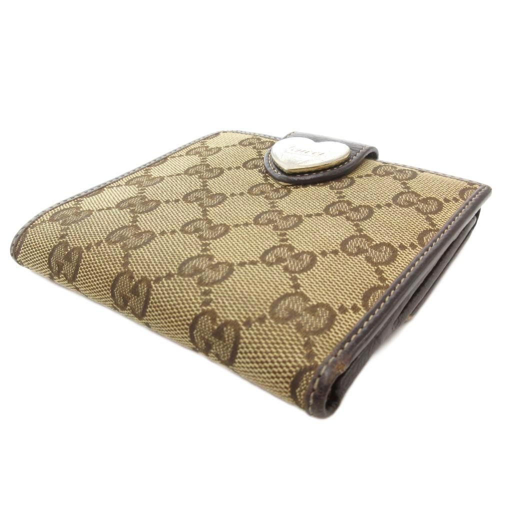 グッチ GUCCI 二つ折り財布 ウォレット GGキャンバス ハートロゴ W