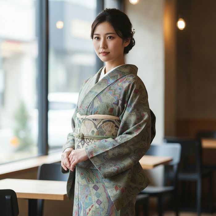 小紋 正絹 251204-7 反物 高級品 加工小紋 仕立て上がり価格 裏地正絹