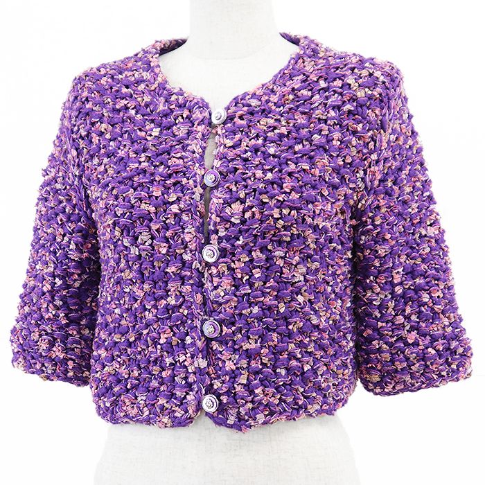 美品】CHANEL シャネル ツイードジャケット P72469 ノーカラー