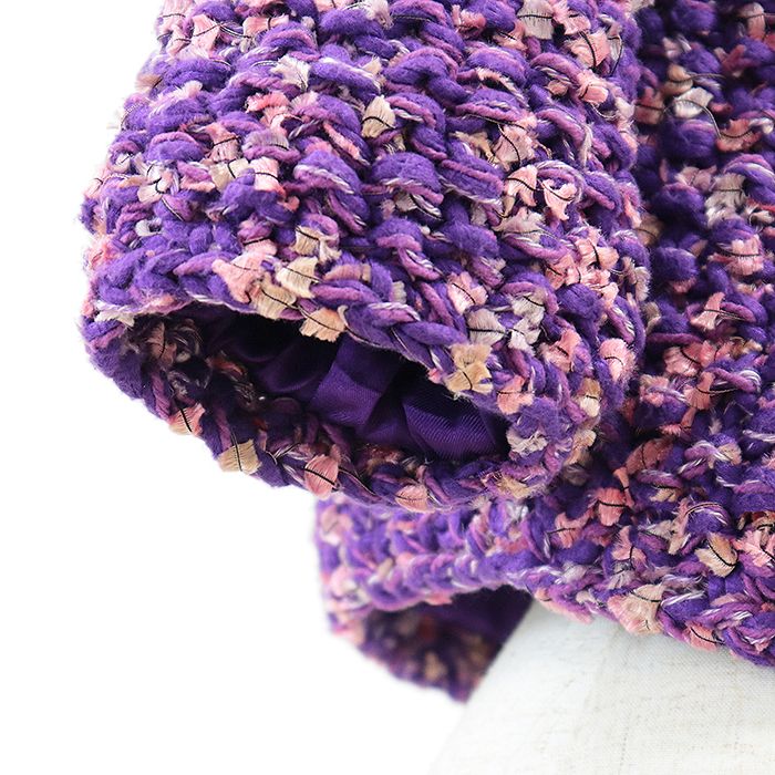 美品】CHANEL シャネル ツイードジャケット P72469 ノーカラー