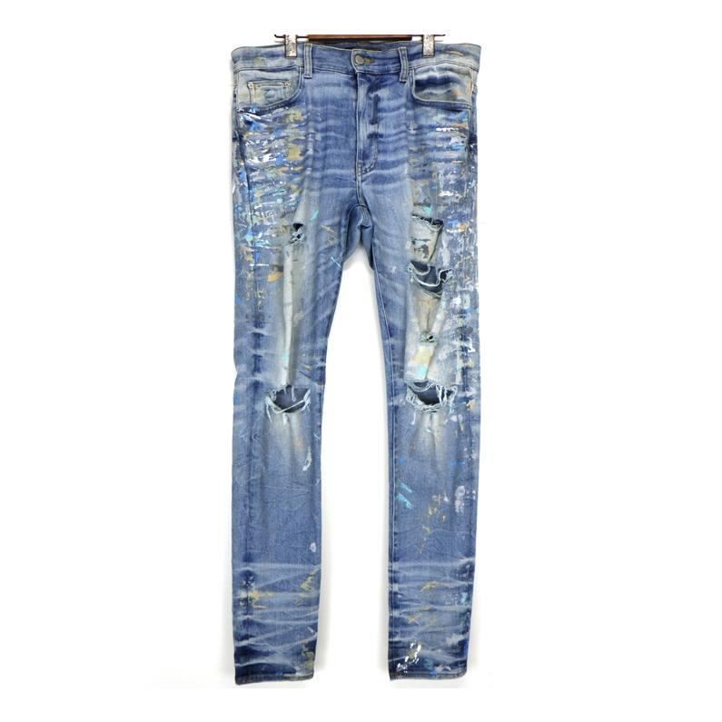 アミリ AMIRI ペンキ ダメージ 加工デニム パンツ n9858 - メルカリ