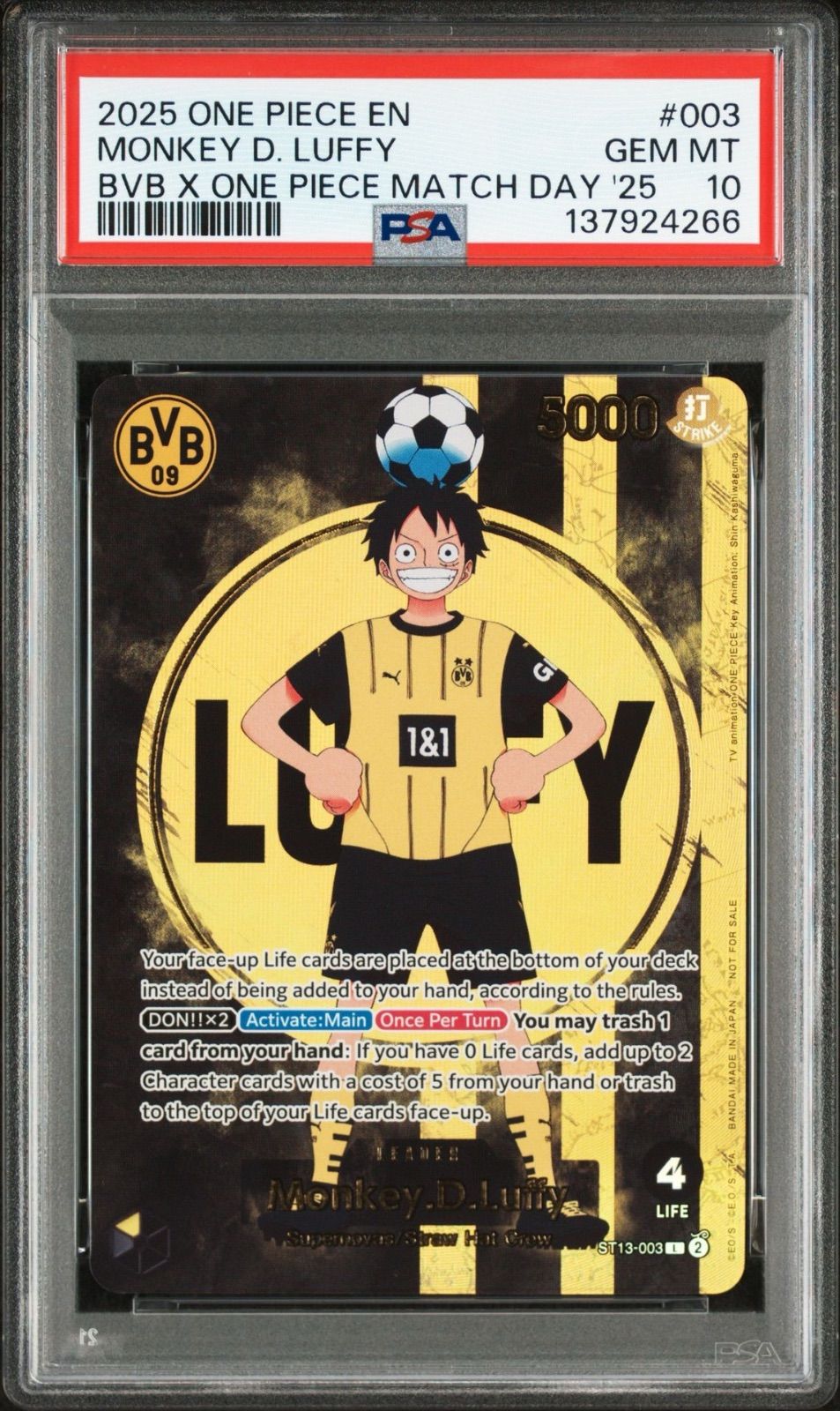 ワンピース ルフィ ドルトムント プロモ PSA10 ポスター付き ワンピースカード ルフィ ドルトムント プロモ PSA10 - メルカリ