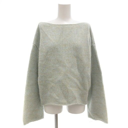 【中古】ユナイテッドアローズ UNITED ARROWS CONTE ミックスボートネックニット セーター 長袖 ローゲージ 水色 ユナイテッドアローズ UNITED ARROWS CONTE ミックスボートネック