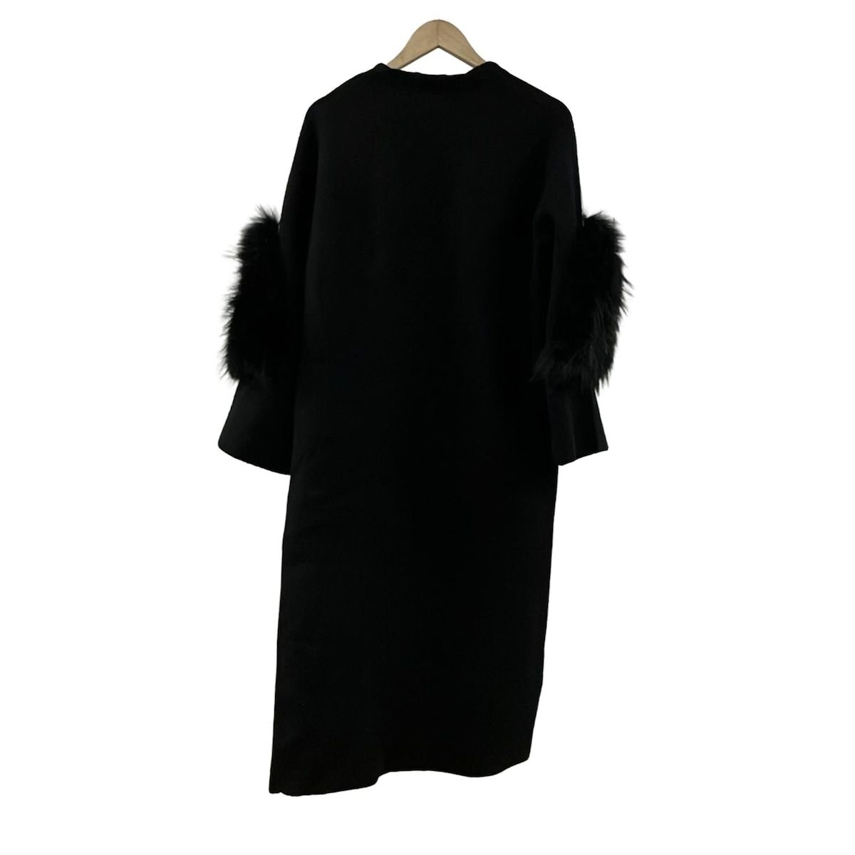 UN3D. ブラック ロングコート Fサイズ UN3D.(アンスリード) コート サイズF レディース - 黒 長袖/ニット