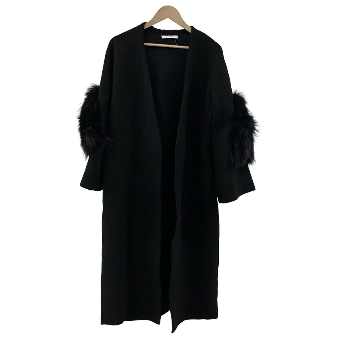 UN3D. ブラック ロングコート Fサイズ UN3D.(アンスリード) コート サイズF レディース - 黒 長袖/ニット