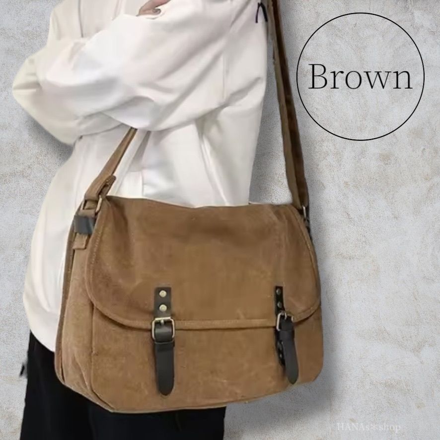 ニュースペーパーバッグ ショルダーバッグ メンズ 大容量 キャンバス