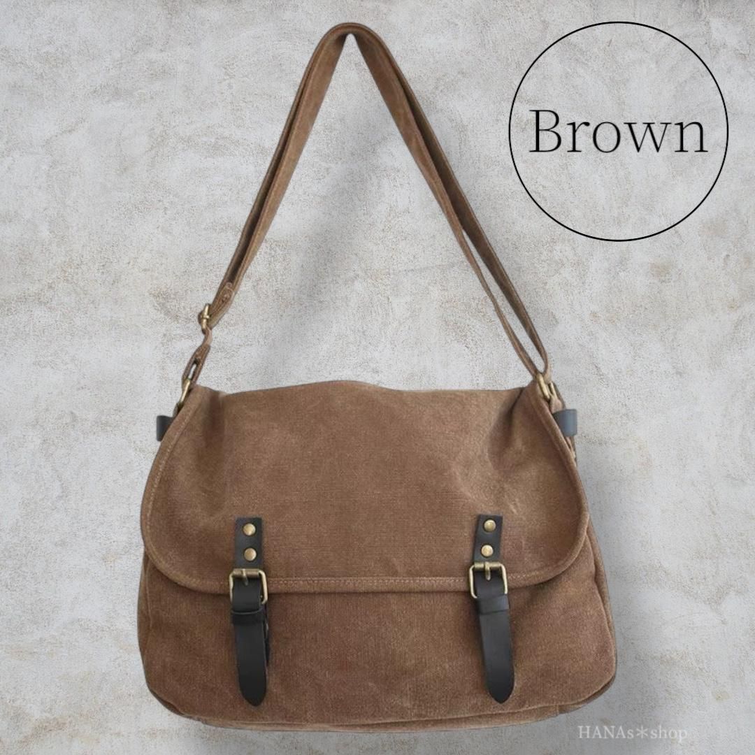 ニュースペーパーバッグ ショルダーバッグ メンズ 大容量 キャンバス