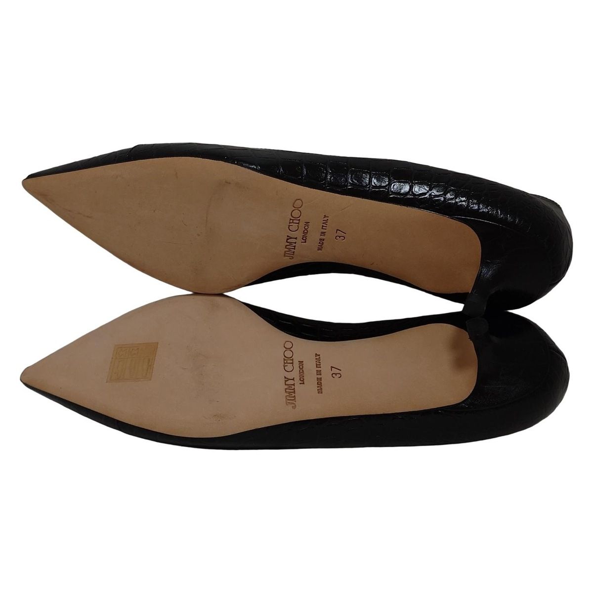 JIMMY CHOO(ジミーチュウ) パンプス 37 レディース - 黒 リボン/型押し