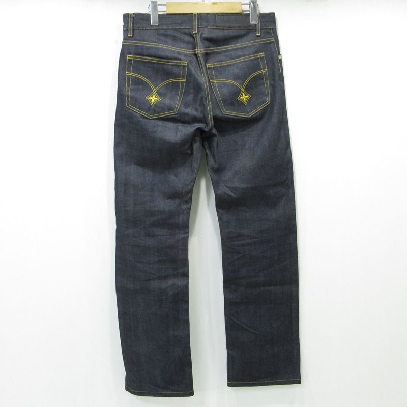 LOUIS VUITTON ルイ ヴィトン モノグラム刺繍ジップフライデニムパンツ RM 092 M ネイビー サイズ 40 135