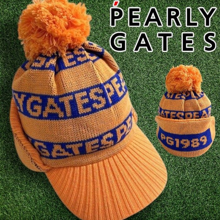 PEARLY GATES パーリーゲイツ ゴルフ ウール混ジャガード ロゴボーダー