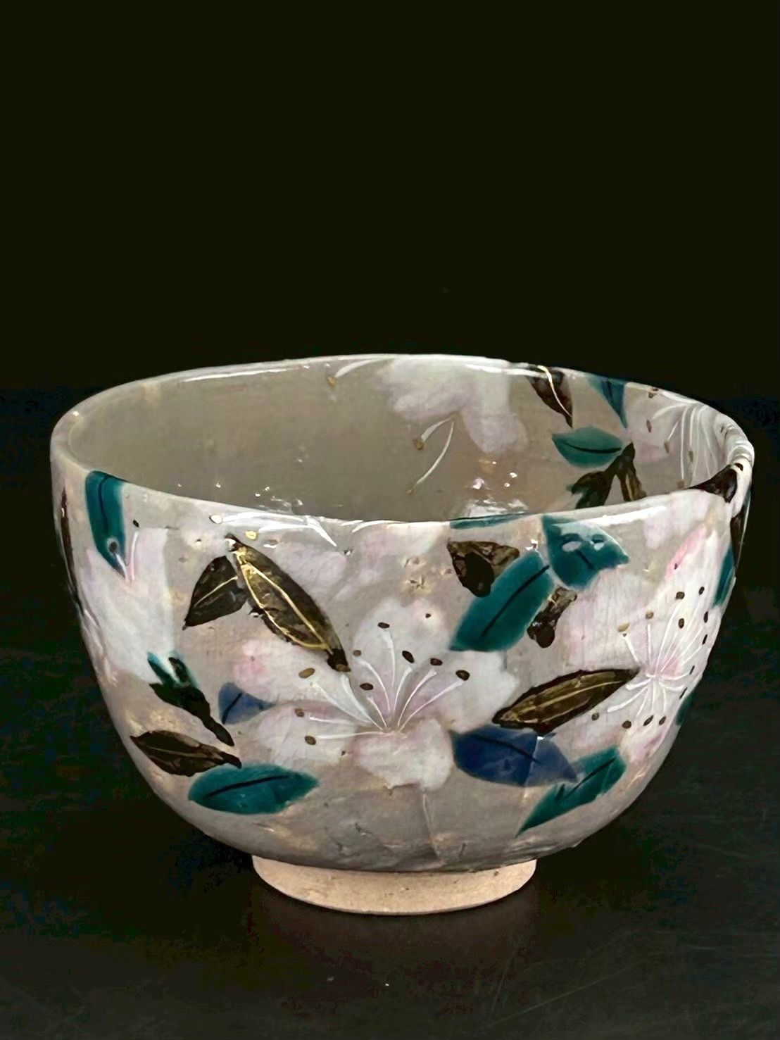 幽玄 加藤利昇 京焼 乾山写 つつじ 共箱 茶道具 茶碗 茶盆