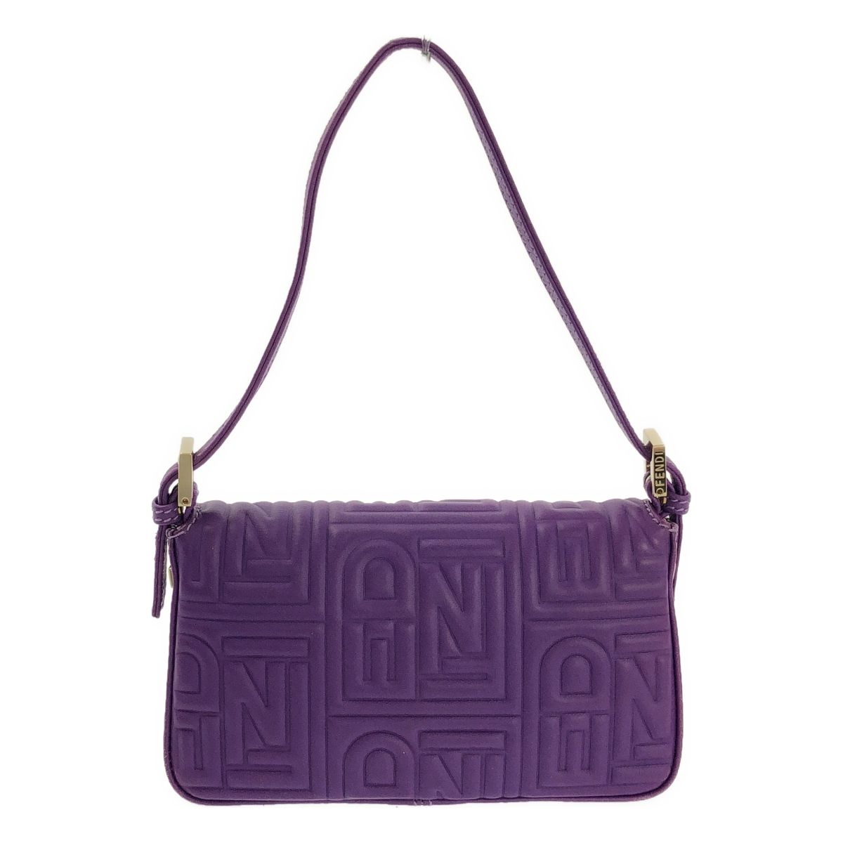 FENDI フェンディ エンボス レザー マンマバゲットバッグ パープル レディース