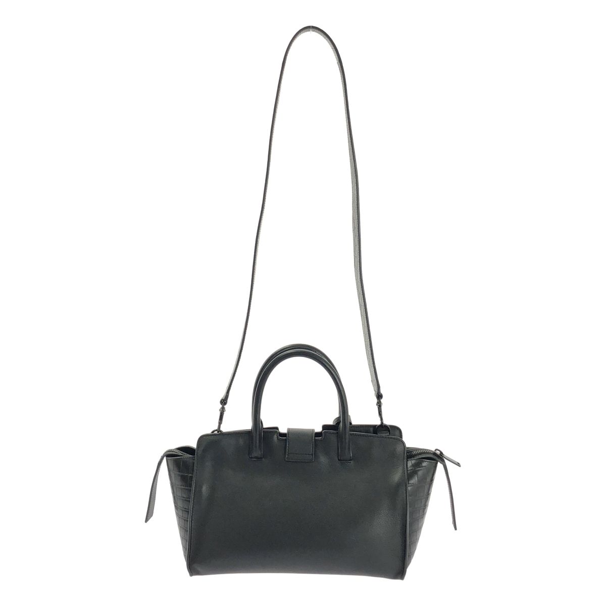 SAINT LAURENT サンローラン ダウンタウン カバス 2 way クロコ型押 ハンドバッグ ブラック レディース
