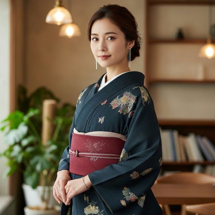 小紋 正絹 251204-9 反物 高級品 加工小紋 仕立て上がり価格 裏地正絹