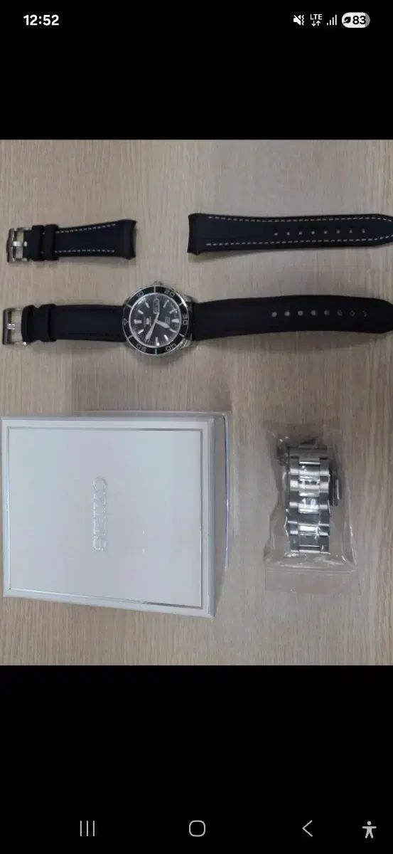  SEIKO5 オートマチックダイバー SNZH55K1 ブラック 上質素材 自動巻き時計 腕時計(アナログ)