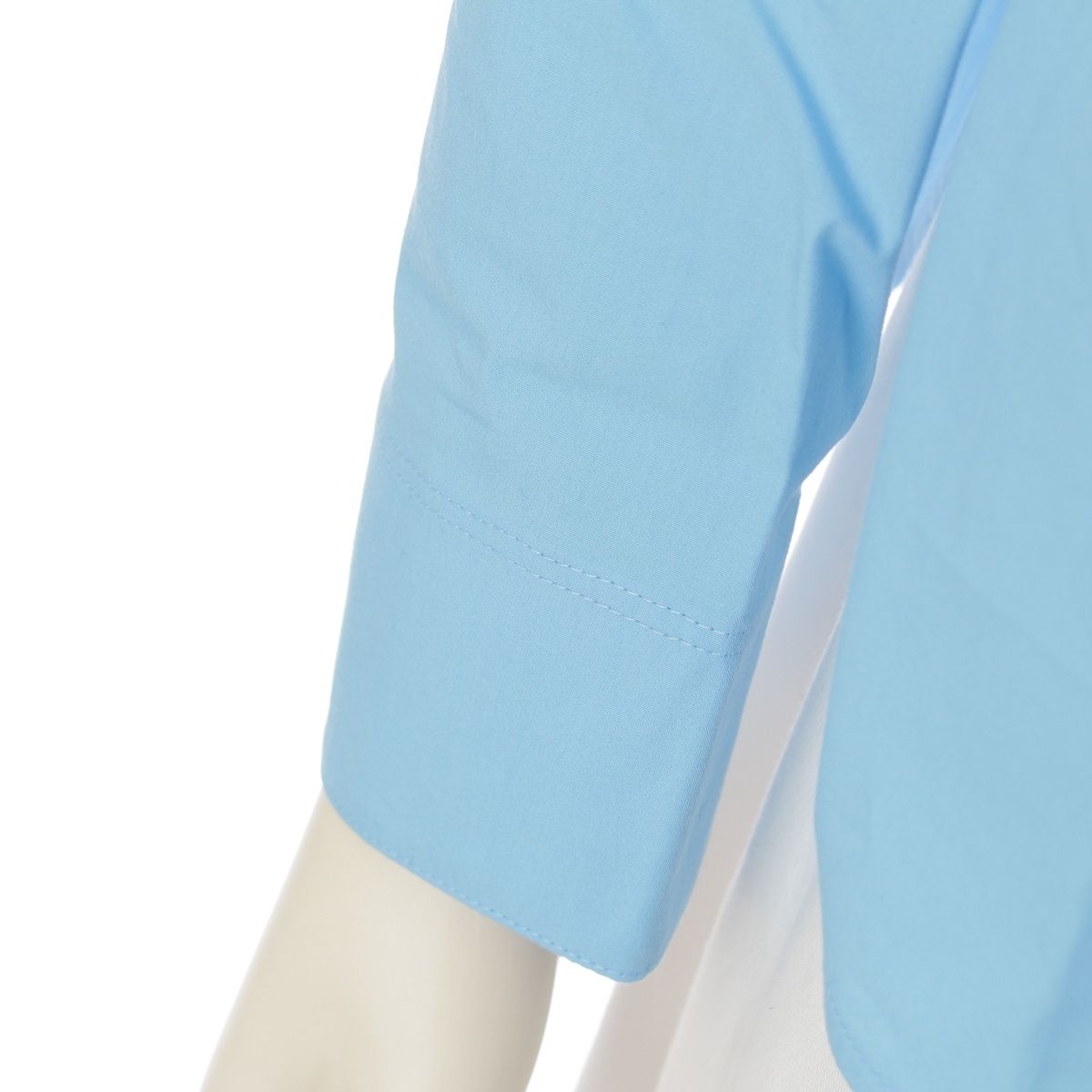 ドゥファミリィ　コットンシャーリングブラウス　ブルー ☆限定☆【UNIVERSAL TISSU】コットンシルク シャーリングブラウス