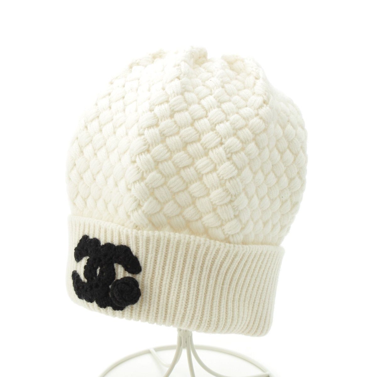 シャネル 25A カシミヤ ココマーク ニットキャップ 帽子 AAB133