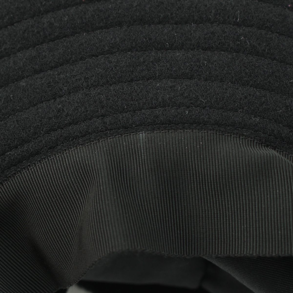 コムデギャルソンオムプリュス 2002 AW ウール ナイロン 切替 四つの黒期 フェルト ハット 帽子 ブラック パーカー テーパードデニム