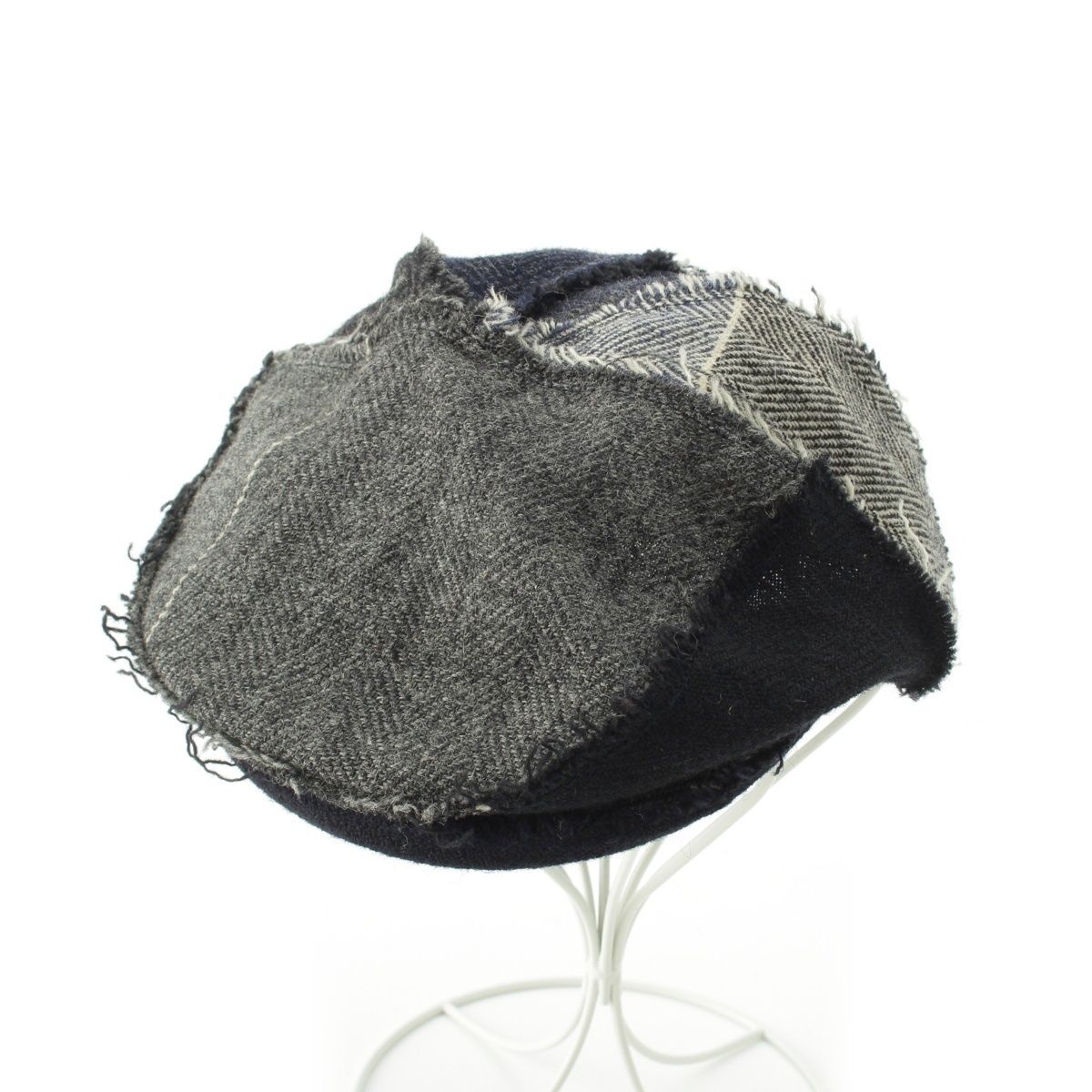 コムデギャルソンオムプリュス ウール パッチワーク キャスケット ハット マルチ