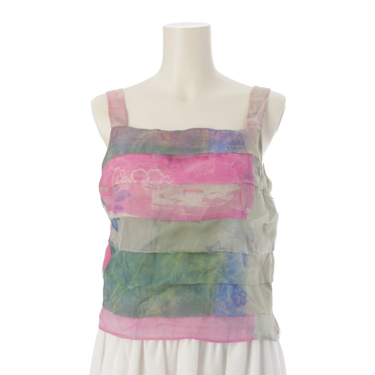 ジョルジオアルマーニ 90 s アーカイブ シルク フラワーモチーフ サイドジップ キャミソール トップス マルチ 40