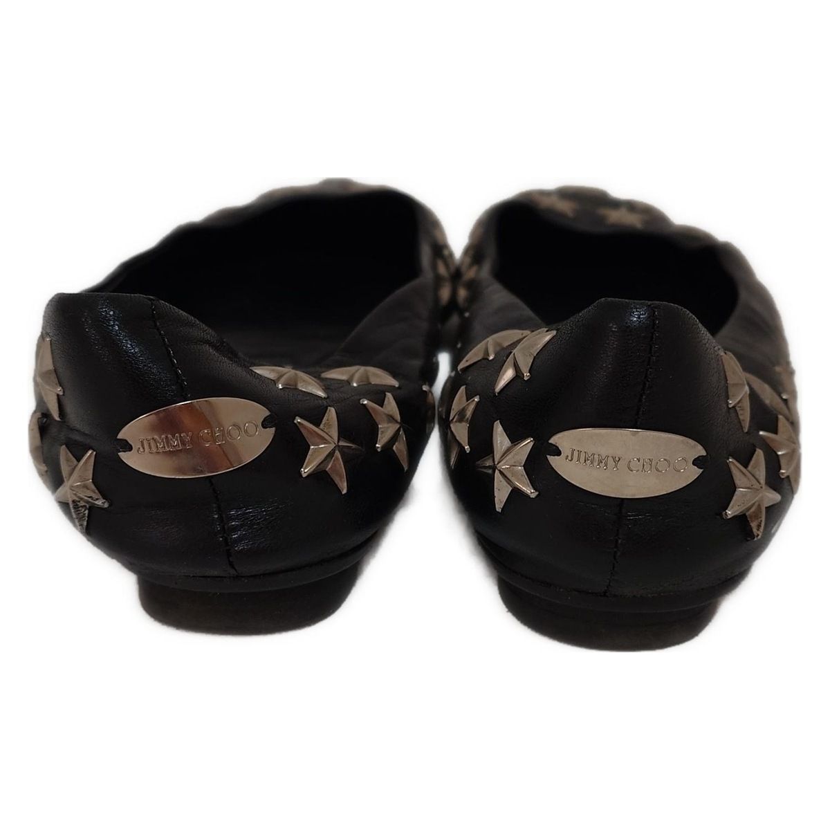 JIMMY CHOO(ジミーチュウ) フラットシューズ レディース - 黒 スタッズ