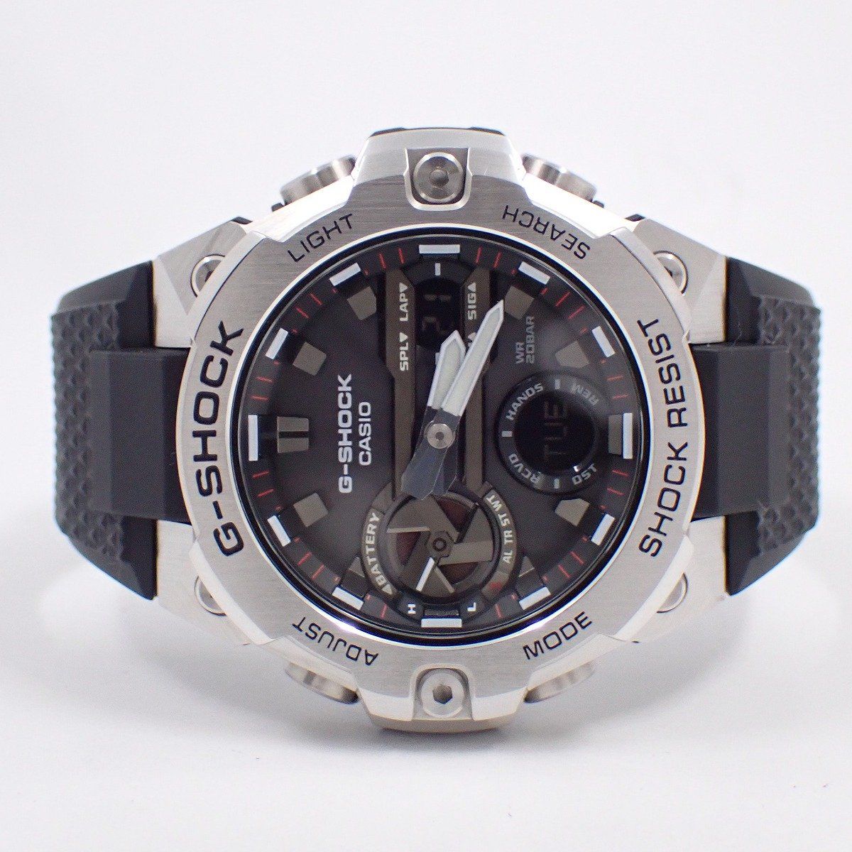 カシオ G SHOCK Gスチール Bluetooth タフソーラー アナデジ メンズ 腕時計 樹脂バンド GST B 400 1 AJF 管理2