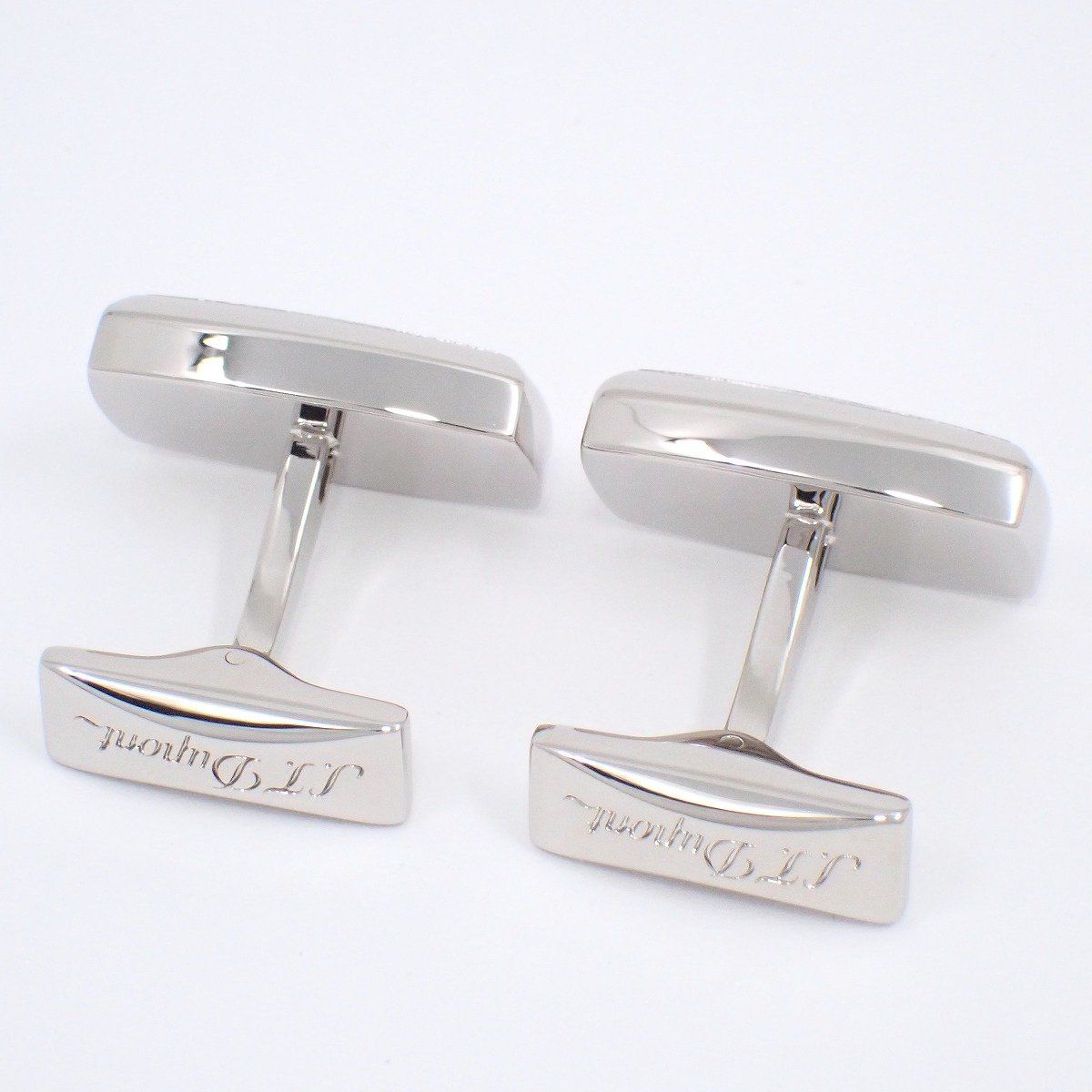 美品】S.T.Dupont デュポン カフス カフリンクス スチール ブラッシュ