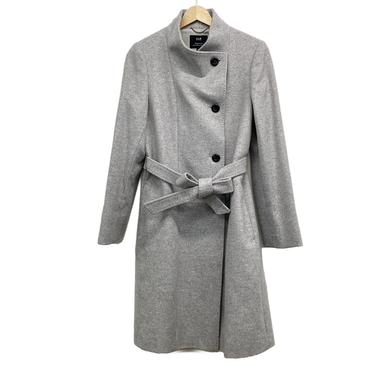 23区 ニジュウサンク コート サイズ40 M レディース ライトグレー 長袖 冬