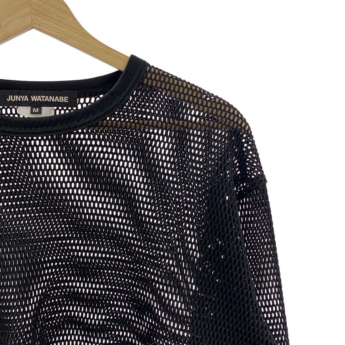 JUNYA WATANABE / ジュンヤワタナベ | 2023AW | メッシュ クロップド カットソー | M | ブラック | レディース JUNYA WATANABE / ジュンヤワタナベ | 2023AW | メッシュ クロップド