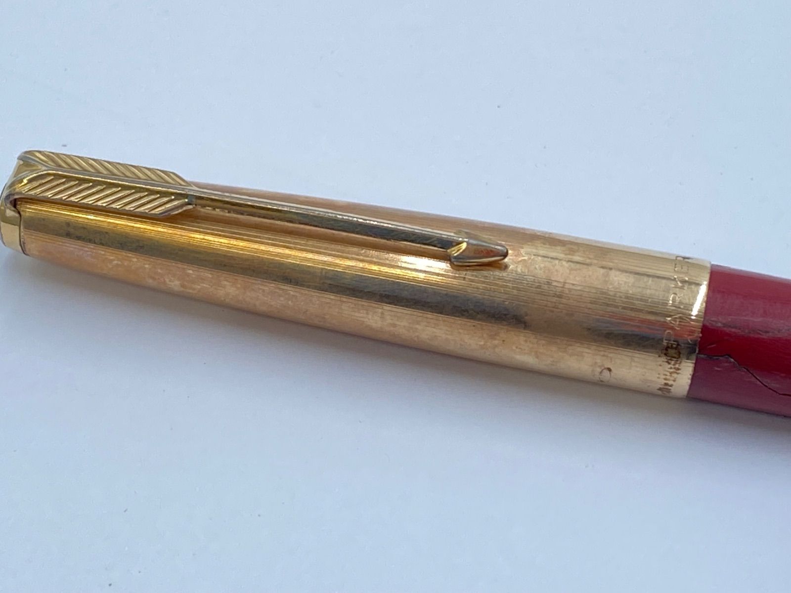PARKER パーカー61 万年筆 ボルドー ゴールド ケース付き - メルカリ