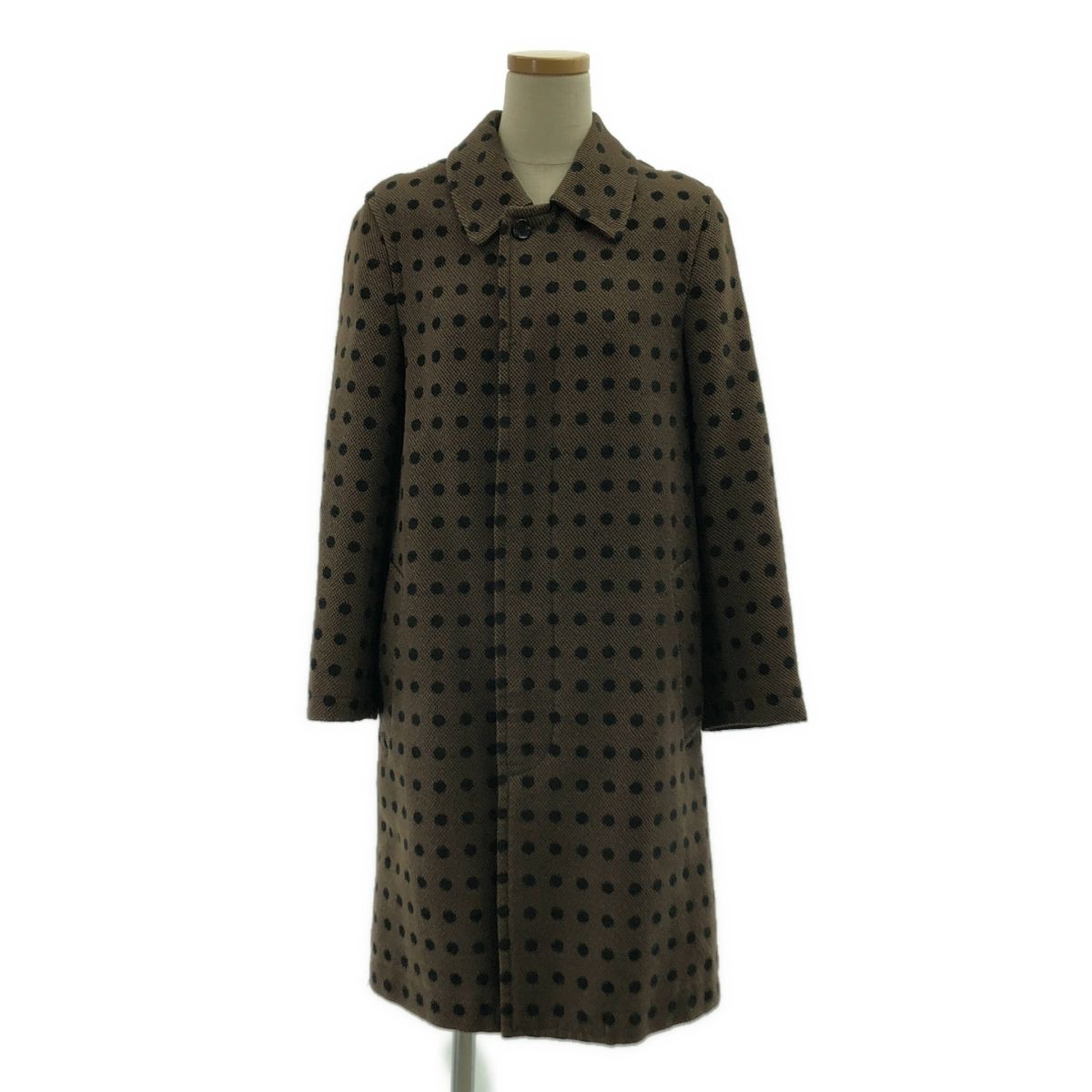 robe de chambre COMME des GARCONS ローブドシャンブルコムデギャルソン 2001 AW フライフロント シングルコート 総裏地 M ブラウン ブラック レディース