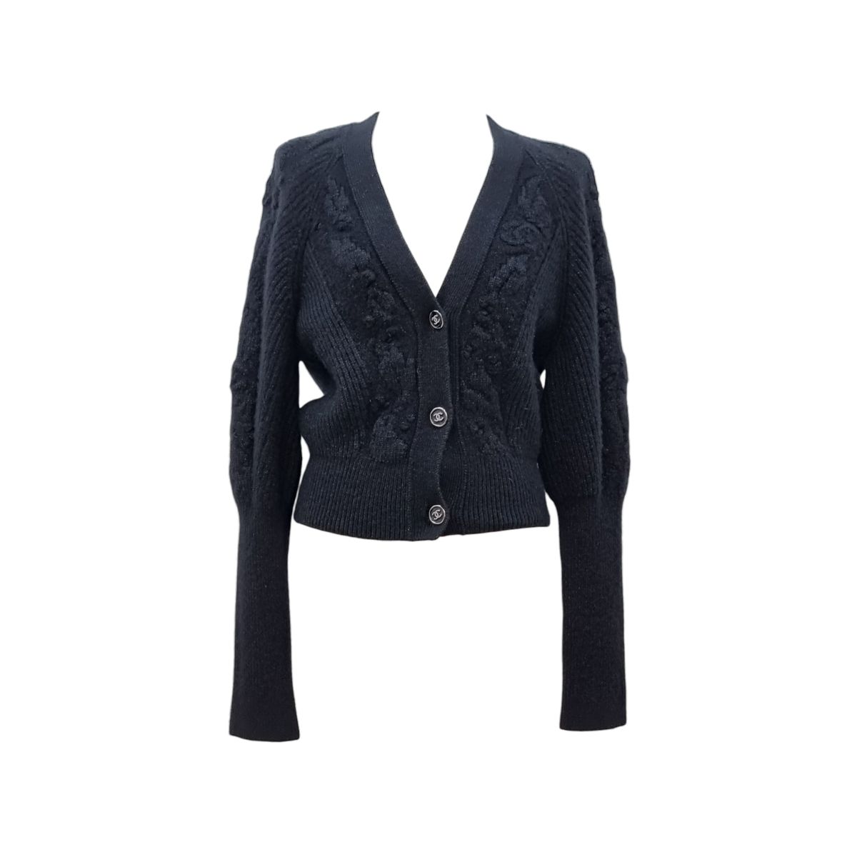 34 シャネル P70967 レディース カシミア カーディガン ブラック