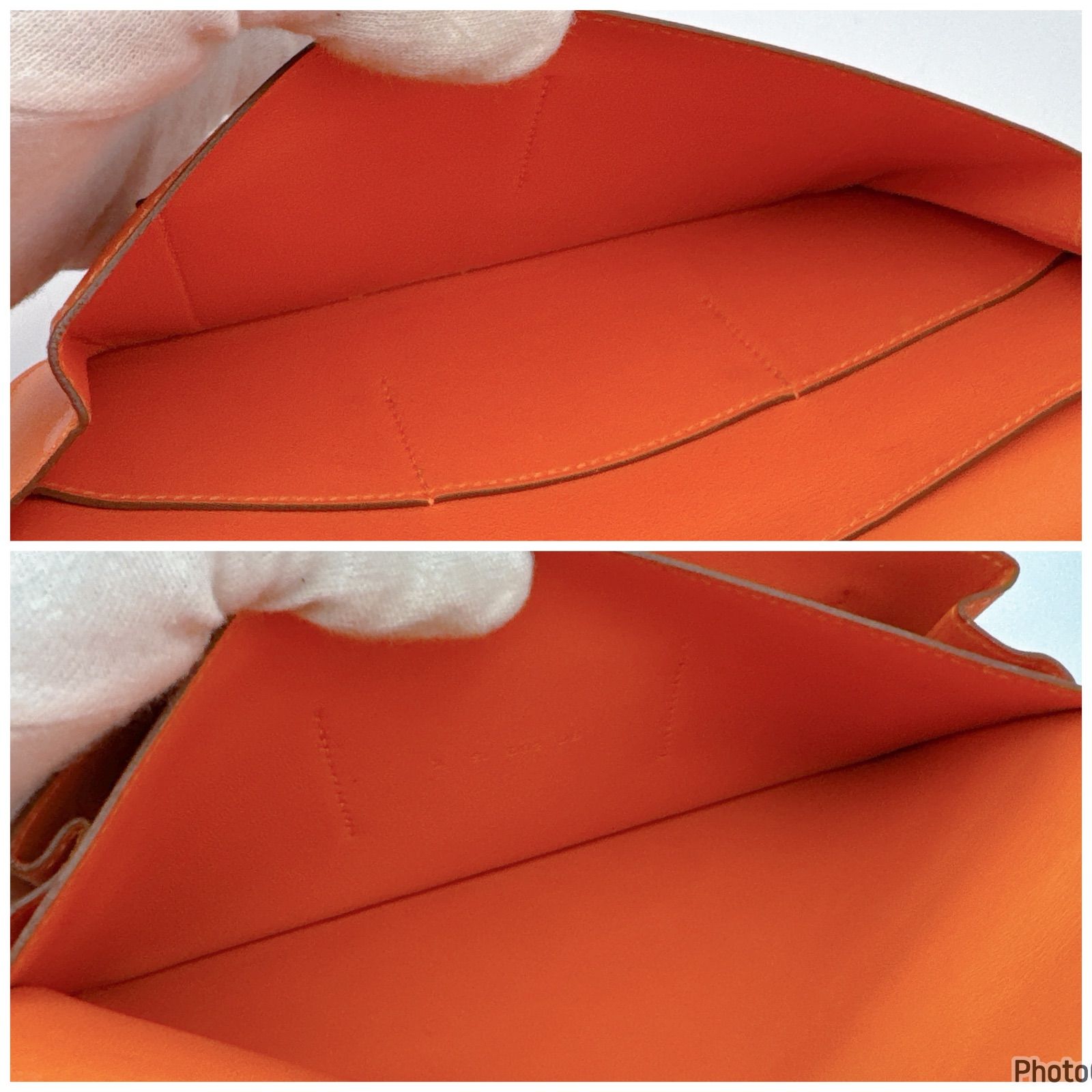 エルメス✨ドゴン✨GM✨デュオ✨オレンジ✨二つ折り✨長財布187 - メルカリ