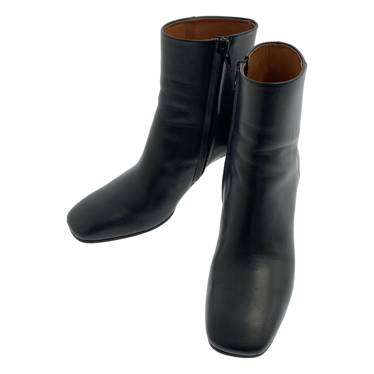 CELINE セリーヌ フィービー期 BAMBAM バンバン レザー ヒールブーツ 37 ブラック シルバー レディース