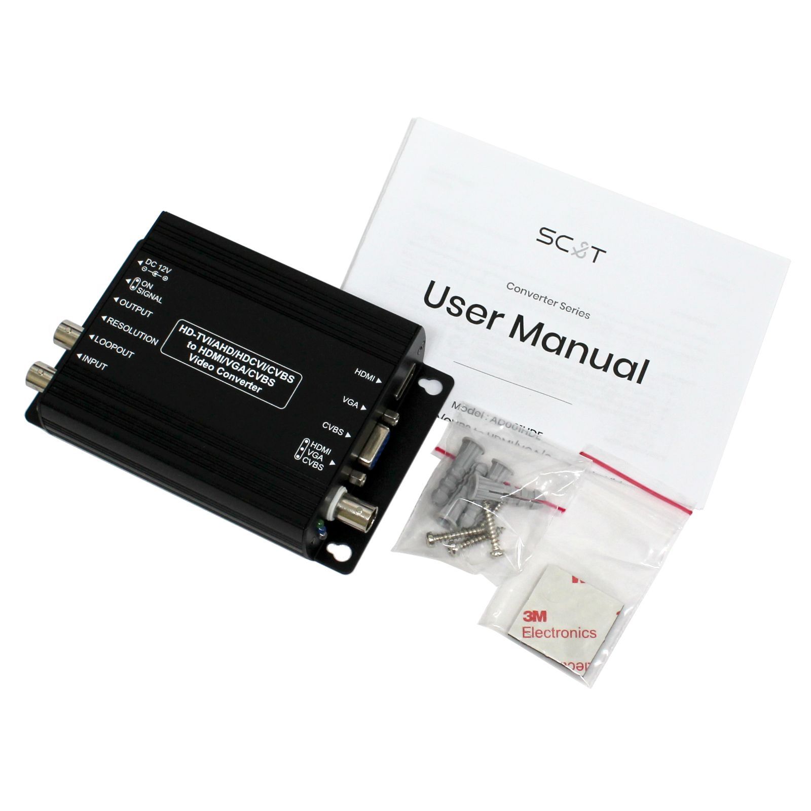 AHD HGDCVI HDTVI CVBS → HDMI VGA CVBS映像変換アダプター