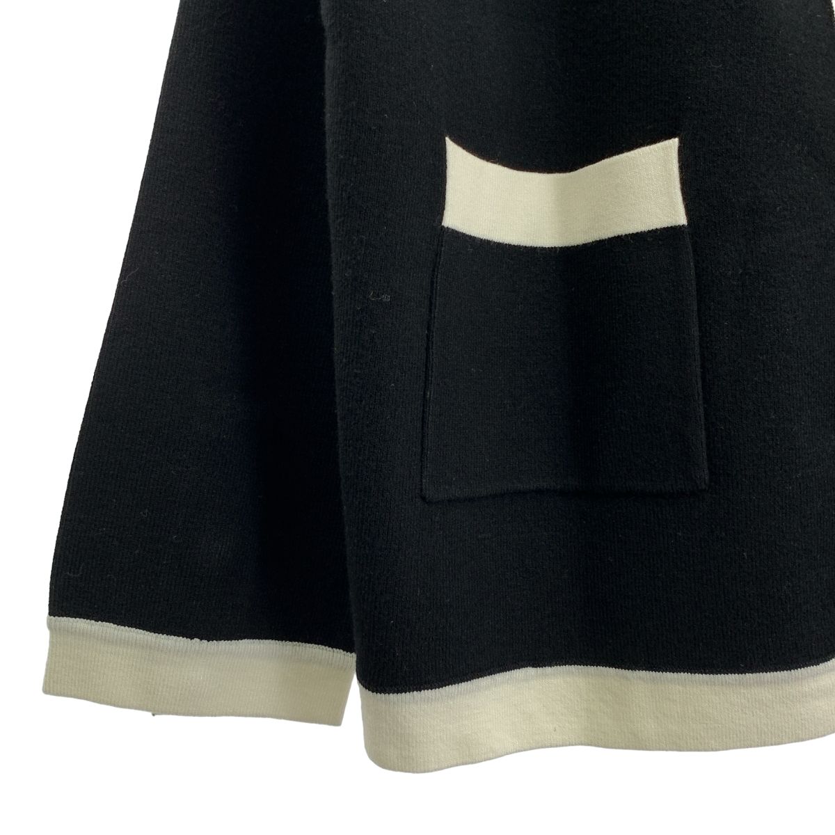 【美品】  MADISON BLUE / マディソンブルー | 2023AW | NO COLLAR SHORT JK カーディガン | 00(XS) | ブラック/ホワイト | レディース 美品】 MADISON BLUE / マディソンブルー | 2023AW | NO COLLAR SHORT